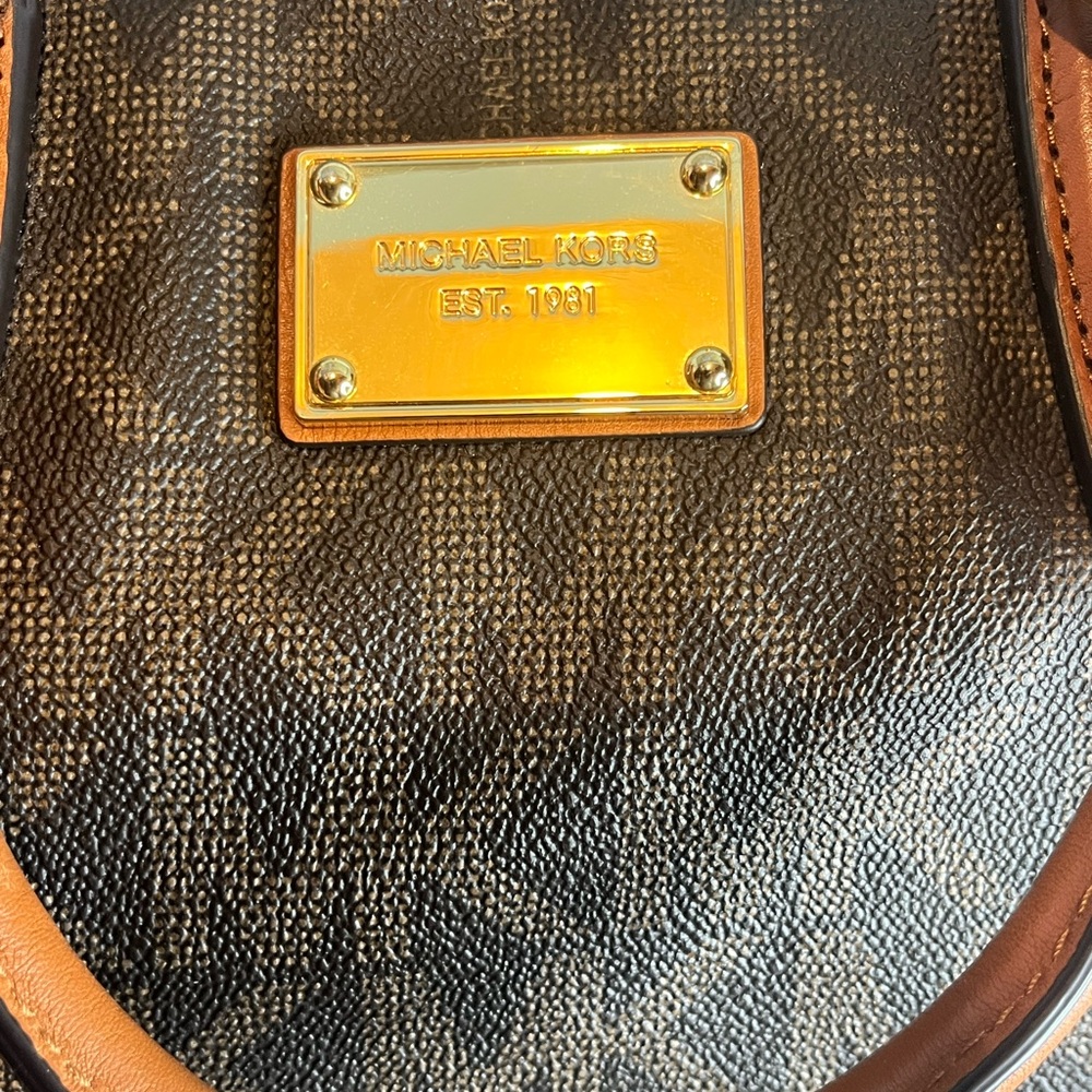 Michael Kors Dark Brown Monogram Duffel Bag Weekender - Picture 7 of 16